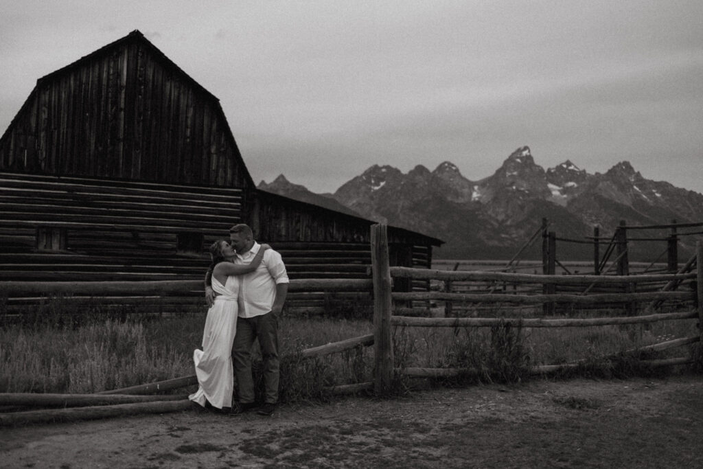 Elopement portraits at Driggs Airbnb for Grand Teton wedding