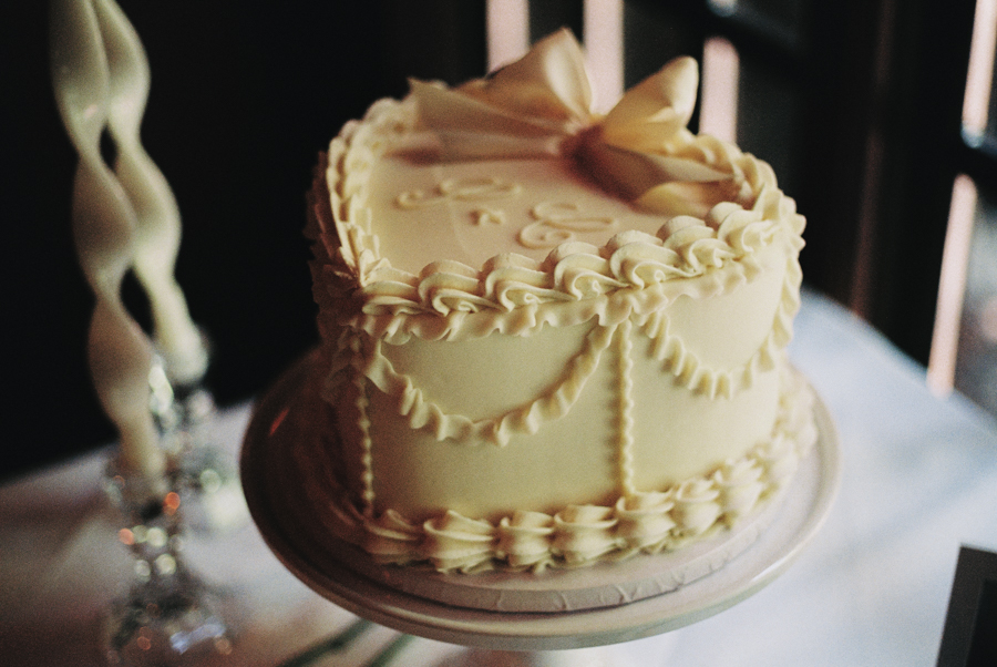 Vintage Wedding Cake Photographed on Film