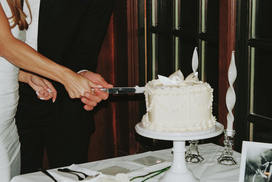 Vintage Wedding Cake Photographed on Film