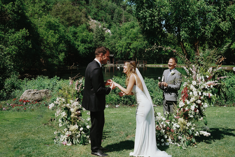 Utah Film Wedding Photographer - wedding ceremony shot on film at Utah wedding venue Log Haven