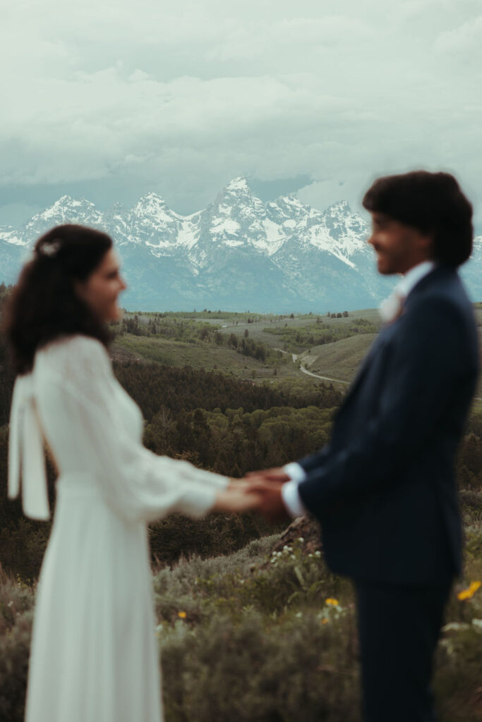 couple getting married at the wedding tree in jackson hole wyoming