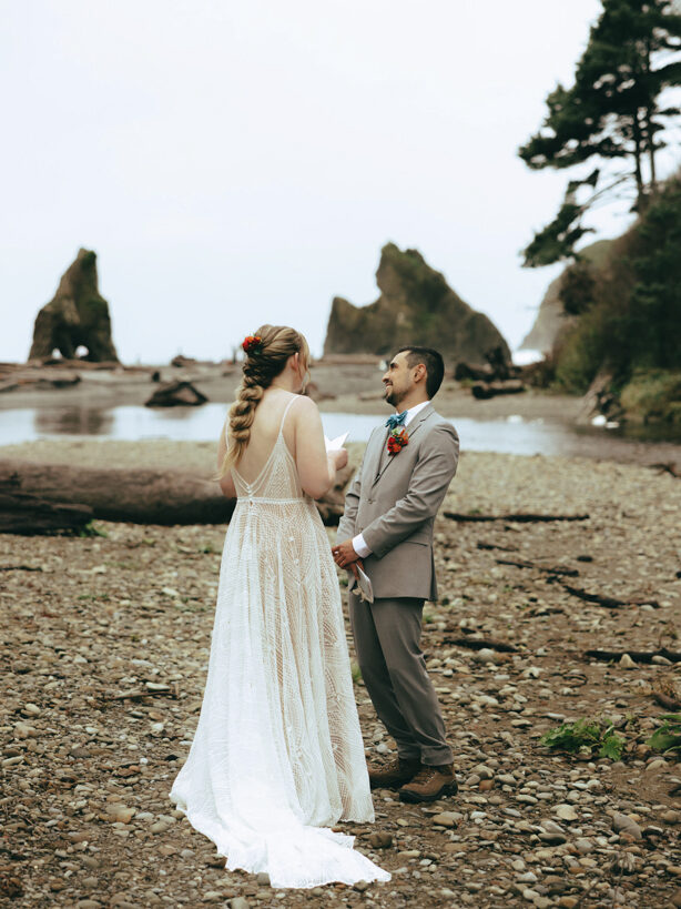 Ruby Beach wedding in Olympic National Park.