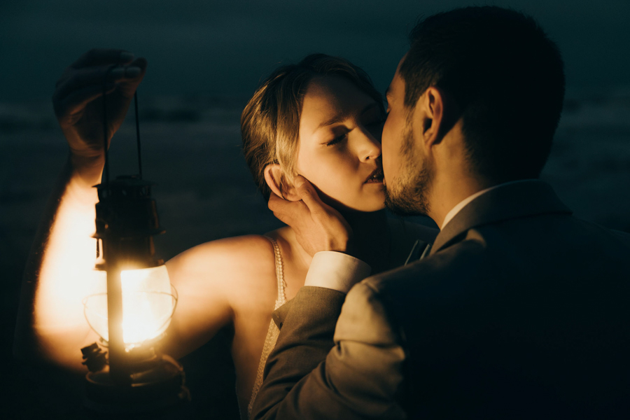 A rainy wedding in Olympic National Park wedding on Ruby Beach.