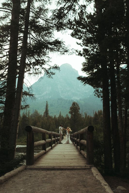 Taggart Lake elopement in the Tetons, filmed by Jackson Hole wedding videographer Elayna RaNae Photo and Film