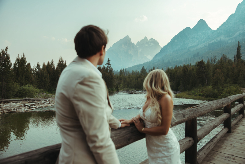 Taggart Lake elopement in the Tetons, filmed by Jackson Hole wedding videographer Elayna RaNae Photo and Film