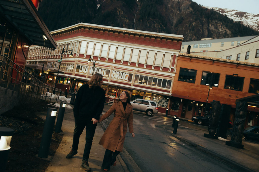 Downtown Juneau engagement session in Alaska