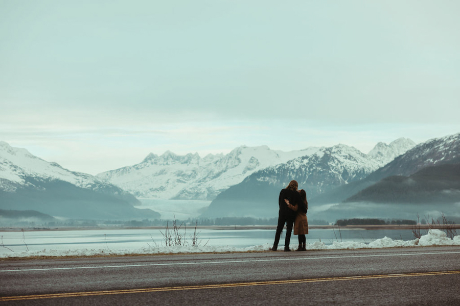 Winter Juneau engagement session in Alaska