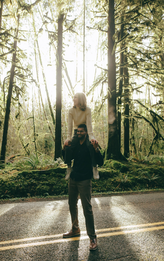 Hoh Rainforest Engagement Photos